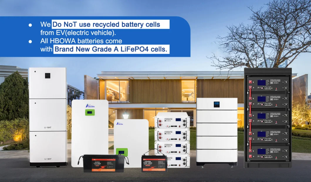 Hbowa Stackable Energy Storage 51.2V 100ah 10kw 20kw 30kw Inverter Battery Solar Power System Home All in 1 Stacked Ess System