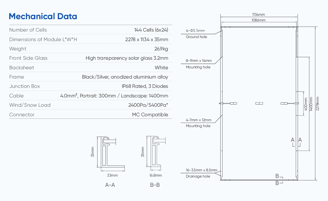 China Top Solar Panel Manufacturer 520W 530W 540W 550W with 25-Year Warranty