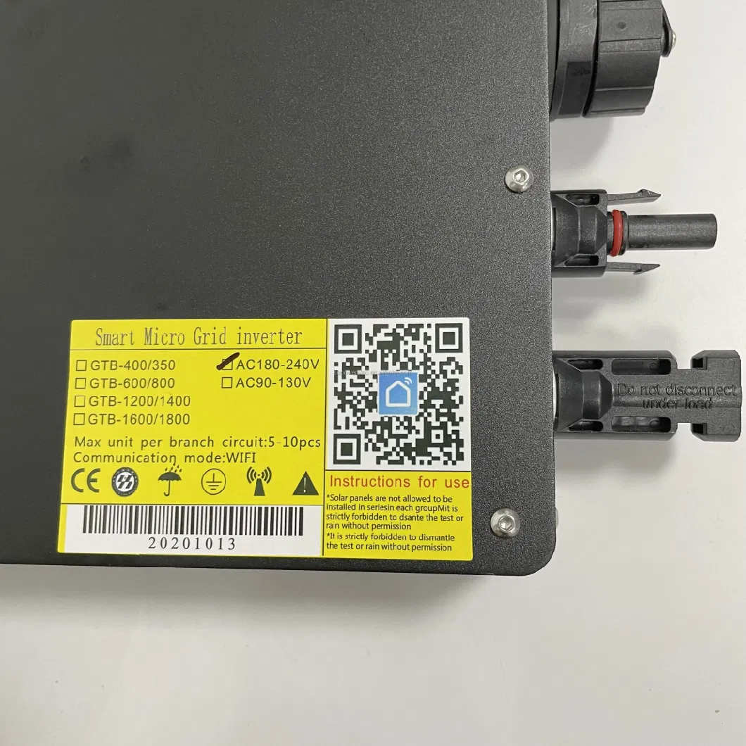 Gtb-800 MPPT Solar Grid Tie Micro Inverter Grid Connected Microinverter 800W AC 220V Output with Euro Plug WiFi APP Monitoring