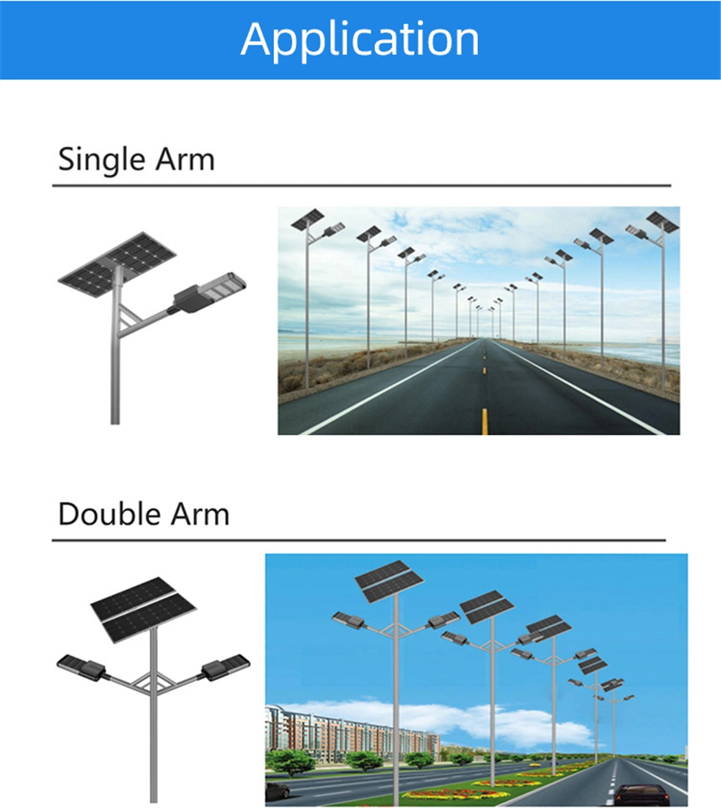 IP67 30W50W80W100W120wall in Two Solar Panel LED Street Light