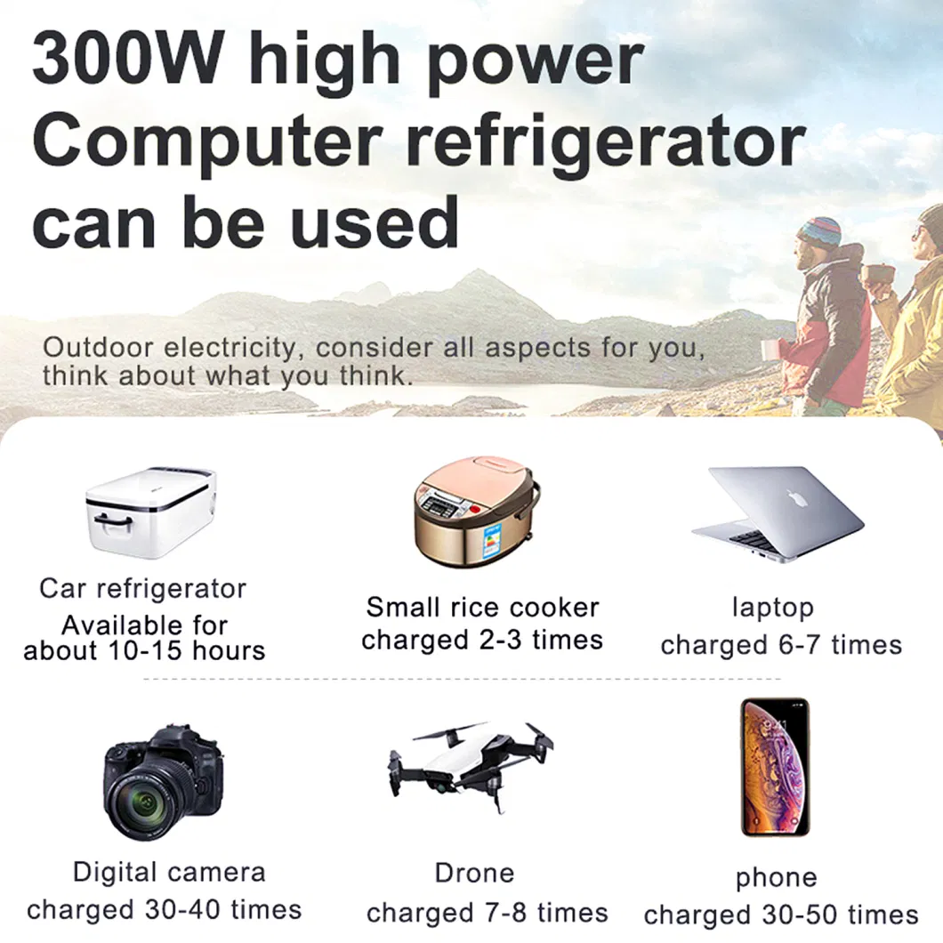 30000mAh Solar Power Station Built-in Battery and Inverter 300W Modified Sine Wave