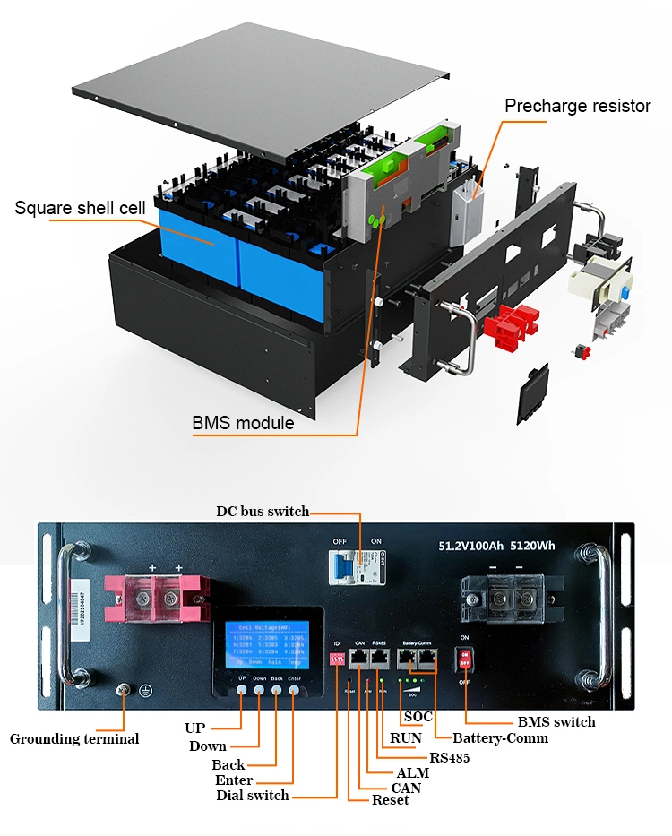 48V Lithium Ion Battery 300ah 48V Server Rack Battery with 5kVA Inverter with Solar Panels for Energy Storage Home Use