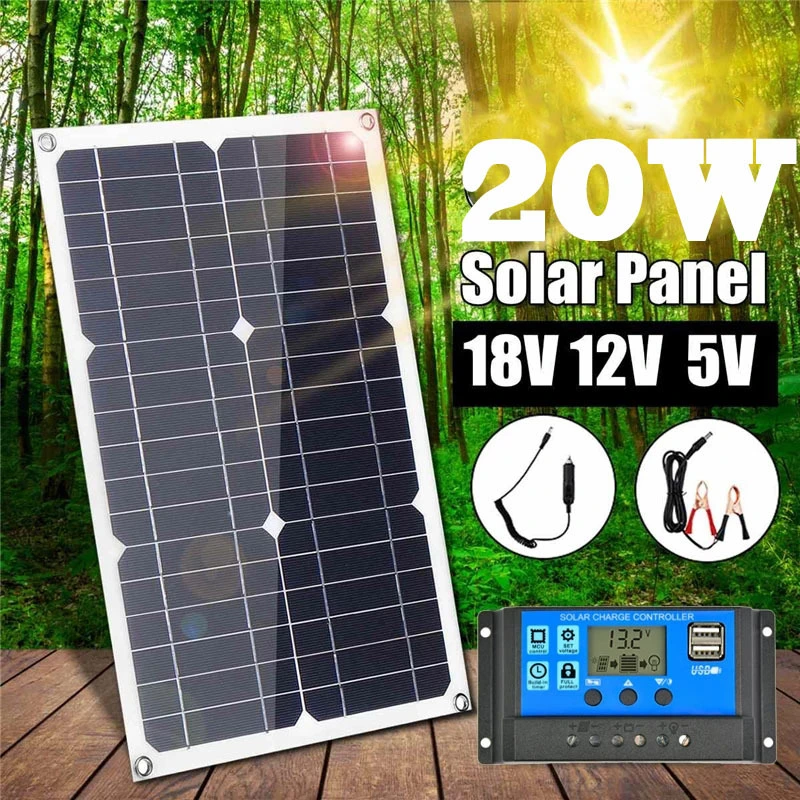 Camping Monocrystalline12V 20W 100W 200W 500W 1000W Power Flexible Solar Panel