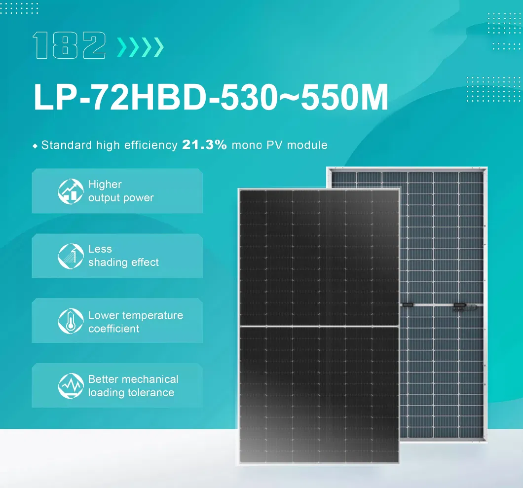 High Quality and Capacity 530~550W Solar Panel PV for Solar System