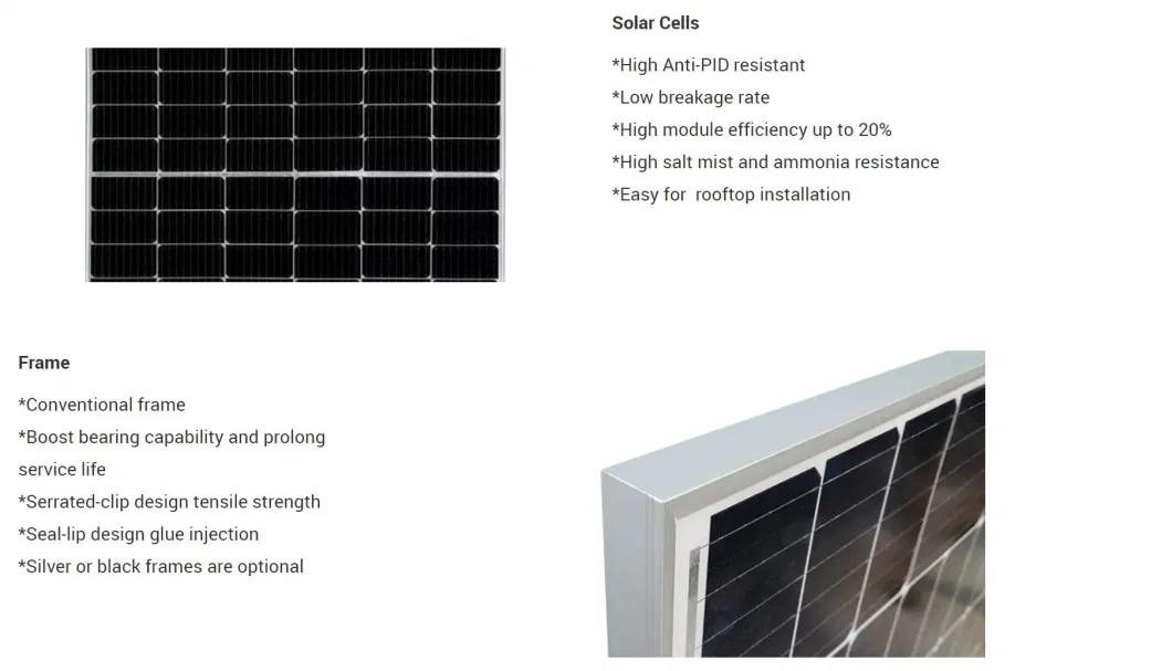 Customized Mono 24V 36V 425W 430W 440W 450W 455W 460W Solar Panel with Aluminum Frame