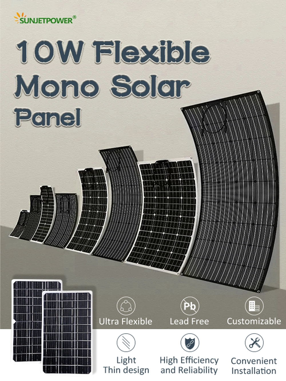 China Supplier 10W Mini Solar Flexible PV Panel for Solar Charging