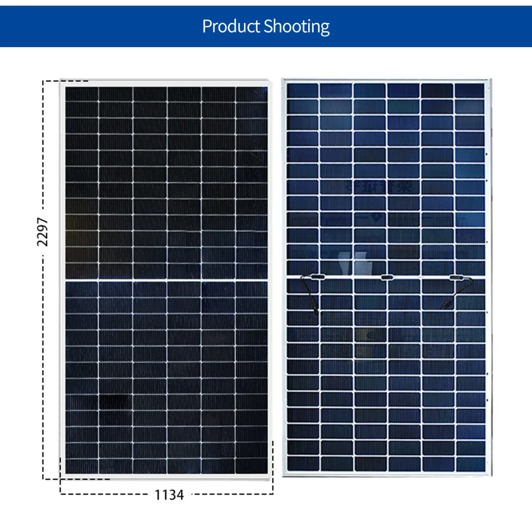 575W Half Cell Photovoltaic N Type PV Module Bifacial Monocrystalline Renewable off Grid Home System Solar Energy Power Panel