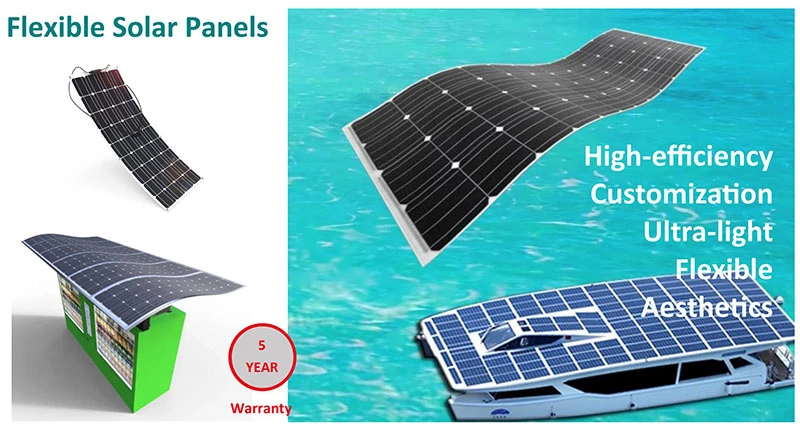 100 Watt 12 Volt Flexible Solar Panel ETFE Monocrystalline Bendable Waterproof off-Grid Charger for Camping Tent Car Boat RV Van Camper