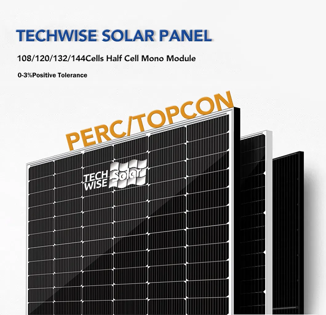 Techwise 180mm 1/2 Cut Cell Solar Power Panels 500W-510W Ran for High Efficiency Solar Energy Conversion Polycrystalline Solar Panel Module