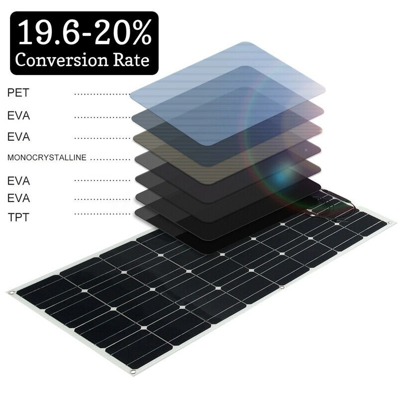 30W 20W High Efficiency Solar Sunpower Solar Cells Solar Energy Systemmodule Flexible Solar Panel for Car LED Light Boat Outdoor Charger