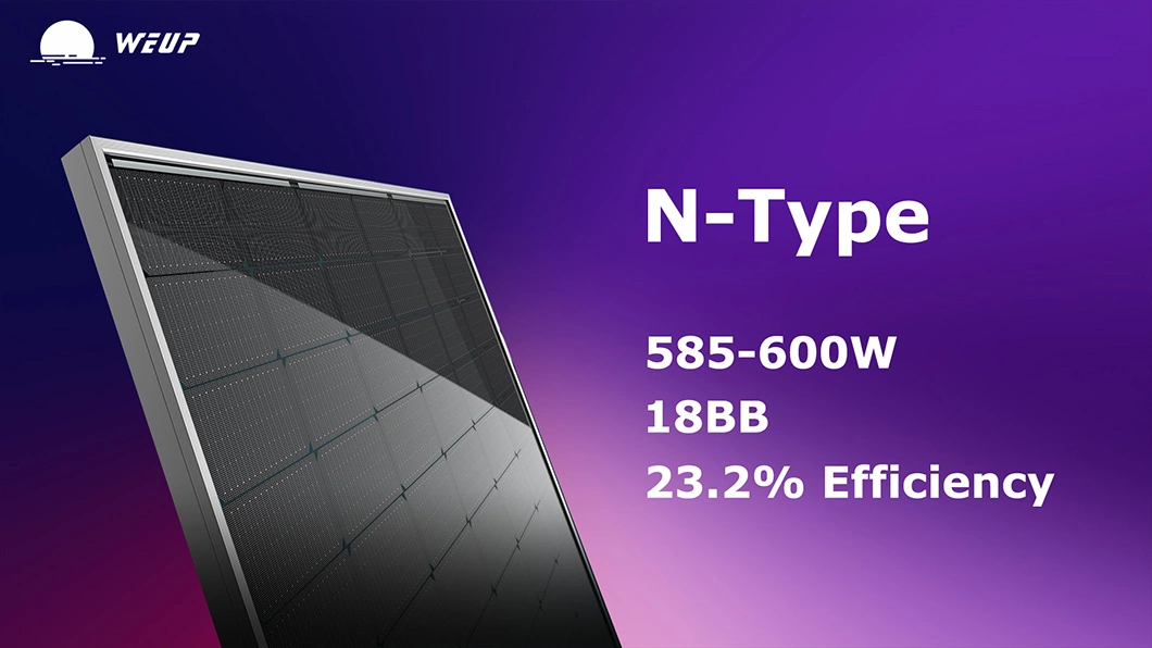 N Type 18bb High Efficiency 580W 590W 600W Topcon Mono Solar Panel