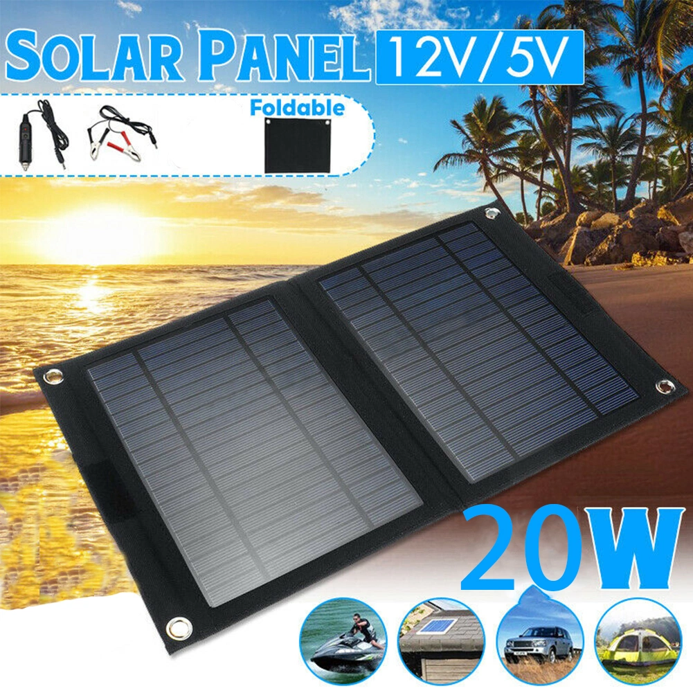 Hot 20W Car Battery Charger Mobile Charger Portable Foldable Flexible Solar Panel Bag