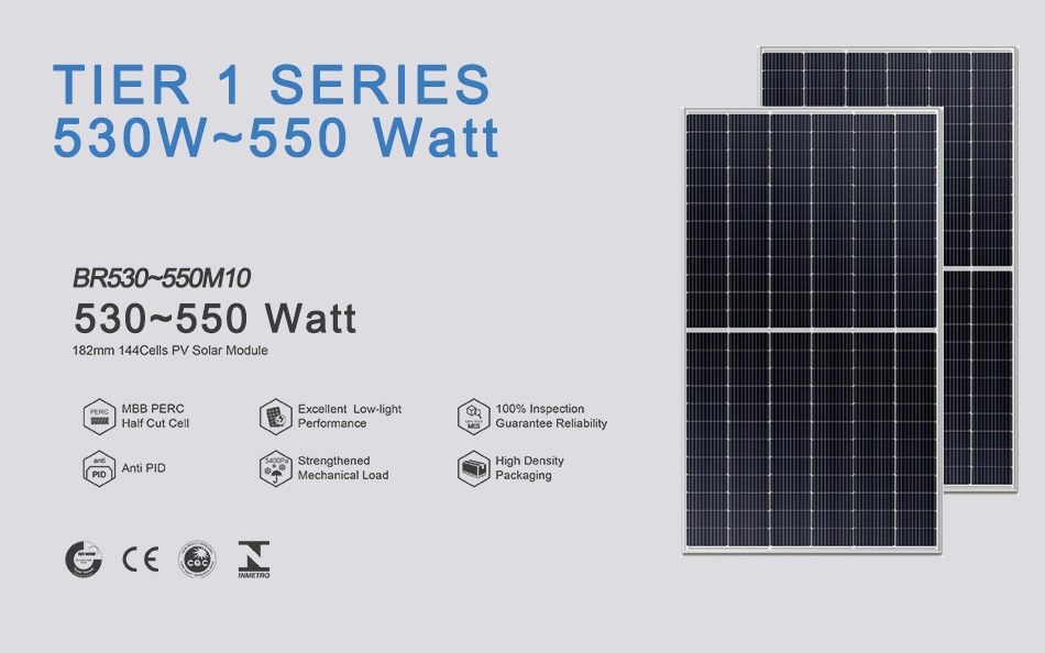 TUV RoHS CE 415/450/550/540/670W on/off Grid Half Cell Solar Mono Solar PV System Monocrystalline Polycrystalline Module Energy Panel