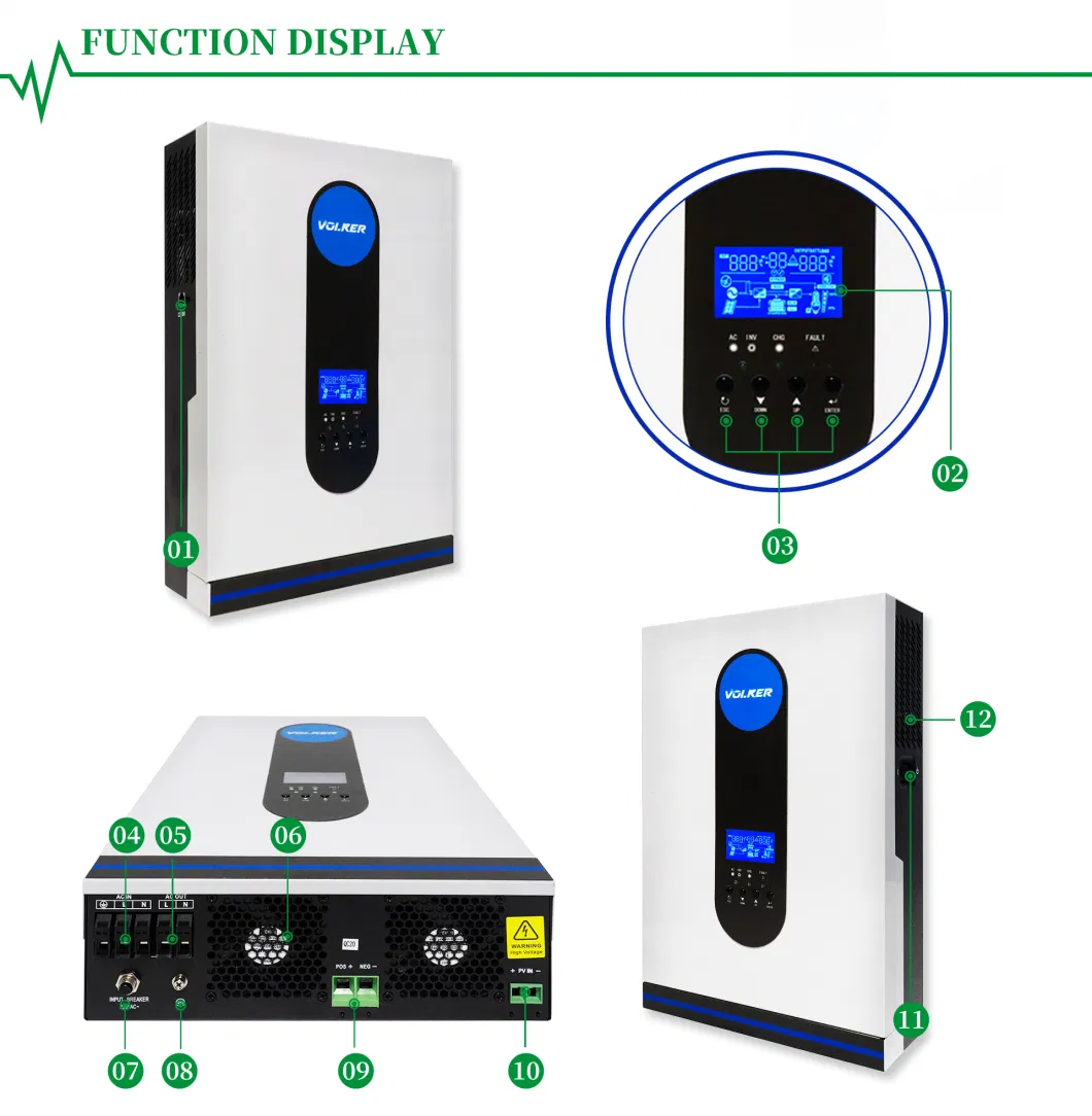 Factory Price 4.2kw 6.2kw 8.2kw 10.2kw Solar Hybrid Inverter Controller Pure Sine Wave Solar Panel Inverter Home Solar Power System