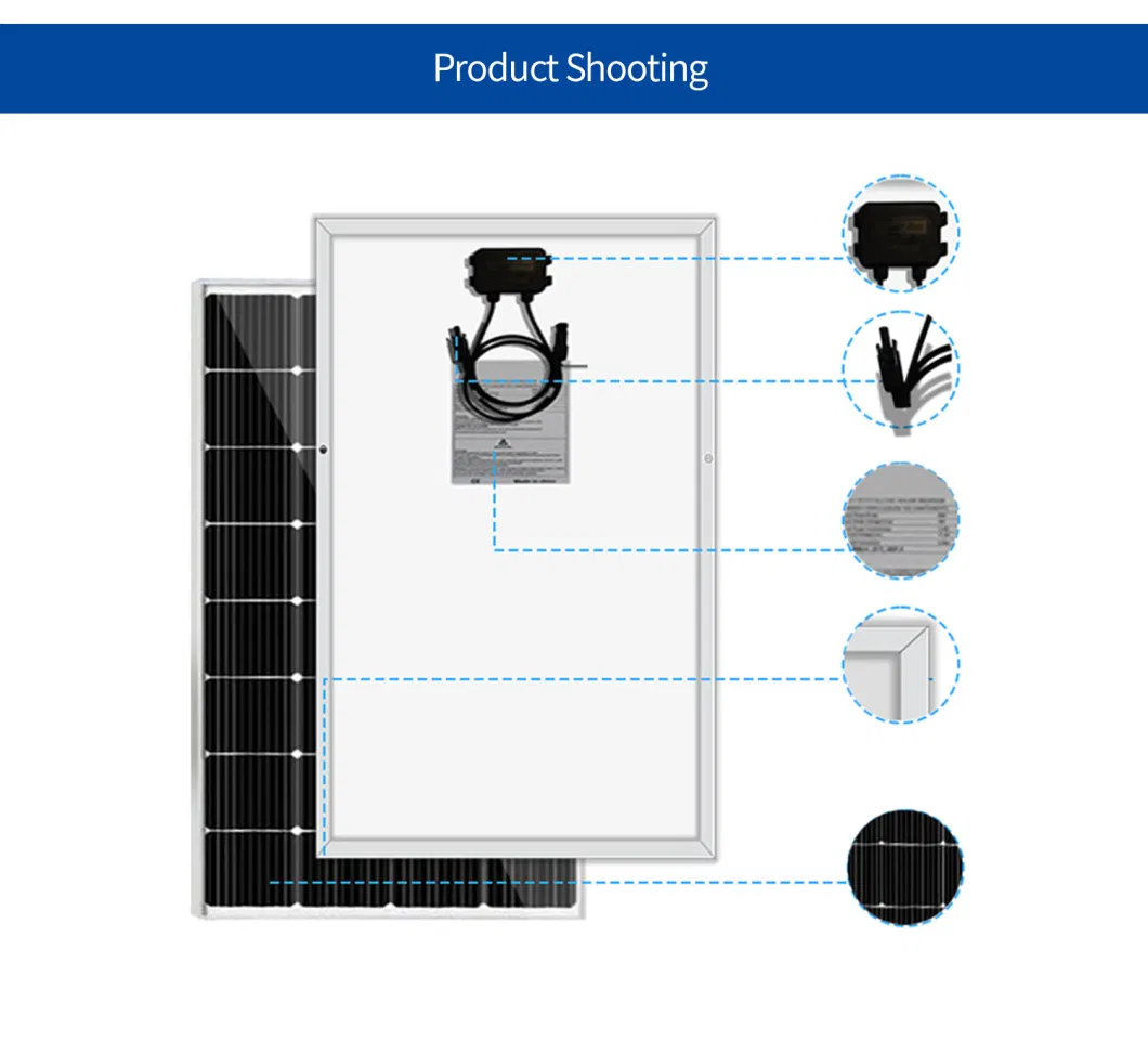 Mono (182mm) Manufacturer 100W 120W 160W 32 Cells Monocrystalline Photovoltaic Solar Panels