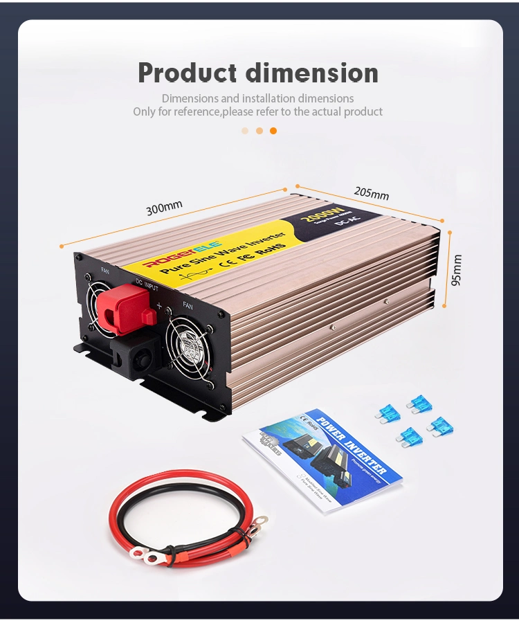 2000W/2kw 2000 Watt 12V/24V/48V DC to AC 110V/120V 220V/230V Pure Sine Wave Solar Power Inverter