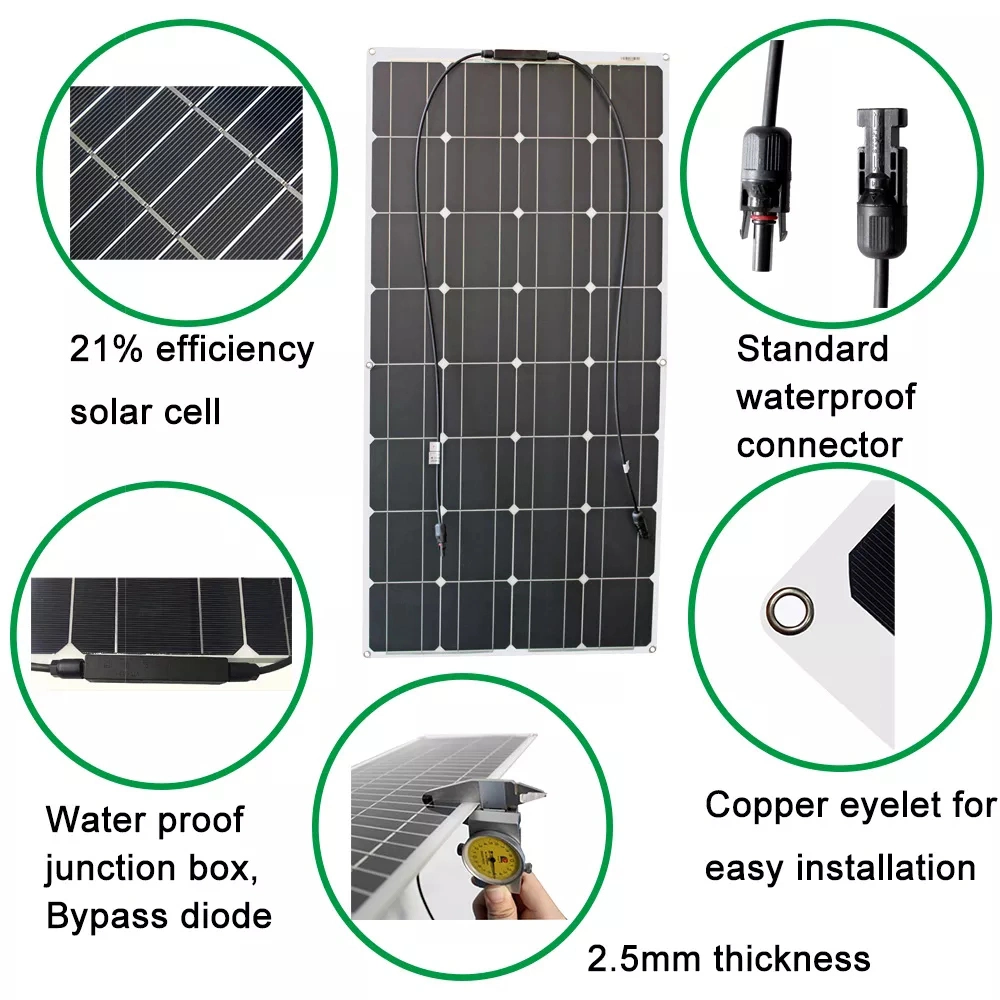 DIY PV Panels Kits 100W Cell Mono Flexible Solar Panel