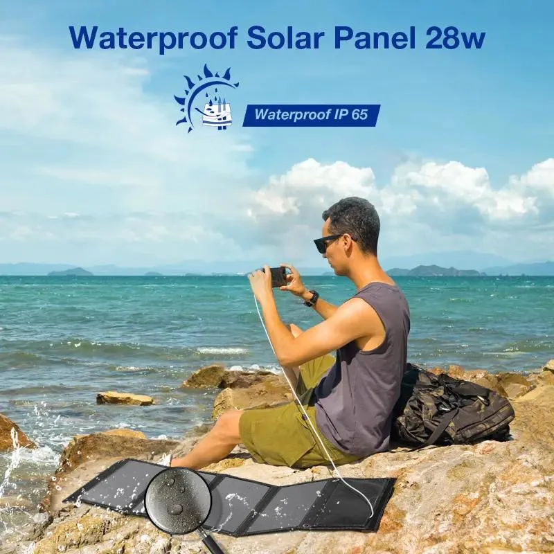 21W 28W 100W Portable Foldable Solar Panel Lightweight for Outdoor Activities