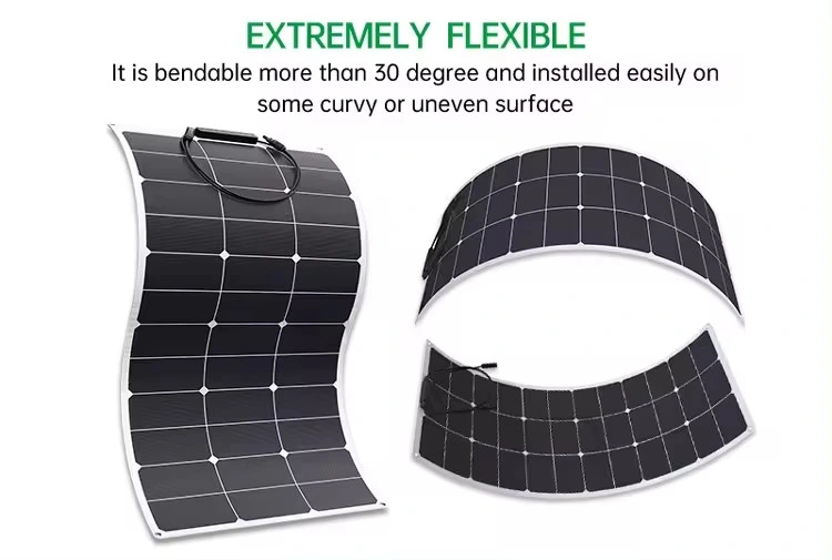 Extra Strength Light Weight ETFE Semi Flexible Solar Panel 100W 120W 200W 300W 400 Watt for RV Boat Camping Sticker Solar Panels