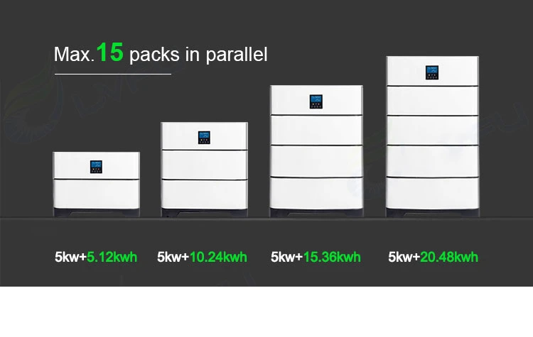 Hbowa Stackable Energy Storage 51.2V 100ah 10kw 20kw 30kw Inverter Battery Solar Power System Home All in 1 Stacked Ess System