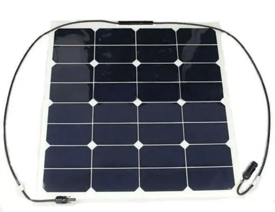 100 Watt 12 Volt 110W 120W Monocrystalline Semi-Flexible Bendable Mono off-Grid Charger Flexible Solar Panel for Marine RV Cabin Van Car Uneven Roof Surfaces