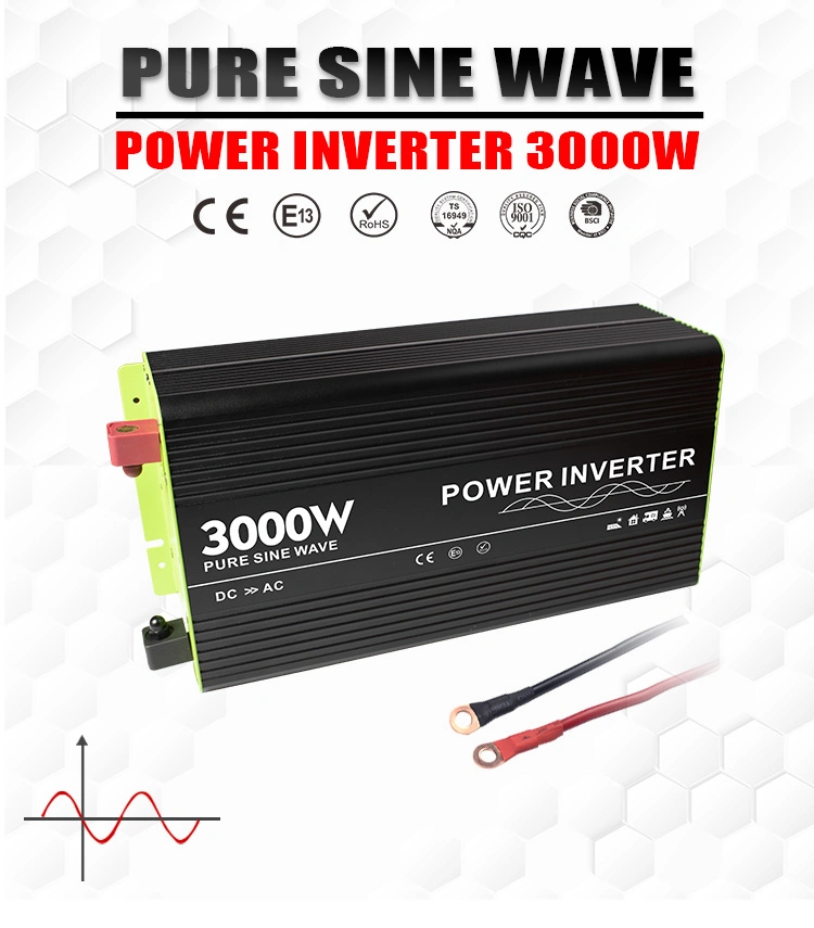 DC 12V 24V 48V to AC 110V 220V 230V 3000W Power Inverter Pure Sine Wave