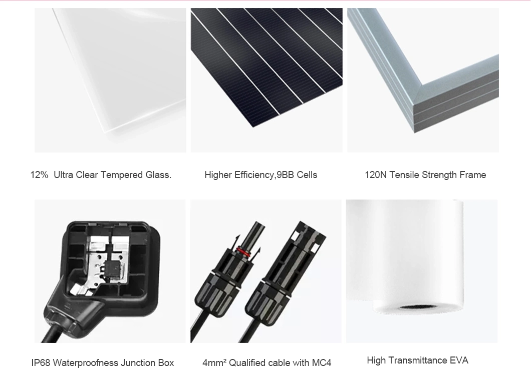 Easy to Install 530W 540W 550W 144 Cells Half Cut Bifacial Solar Panel for Rooftop Solar Power System