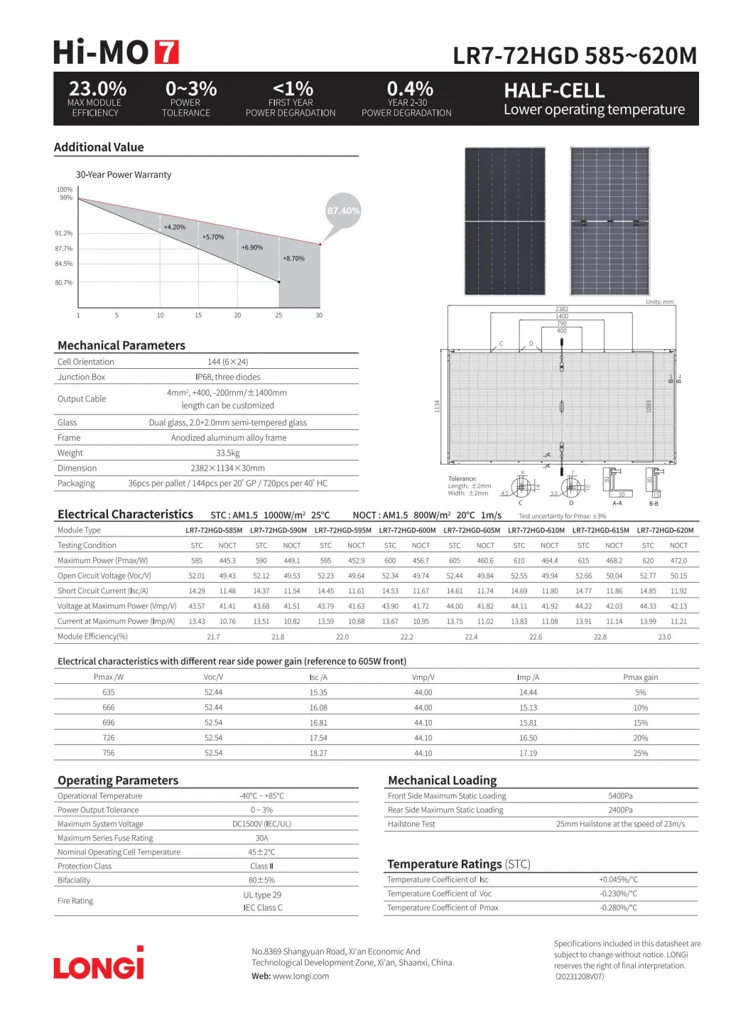 Half Cell 580 590 600 620W Longi Hi-Mo 7 Poly PV Fold Flexible Black Monocrystalline Polycrystalline Photovoltaic Module Mono Solar Sun Energy Power Panel