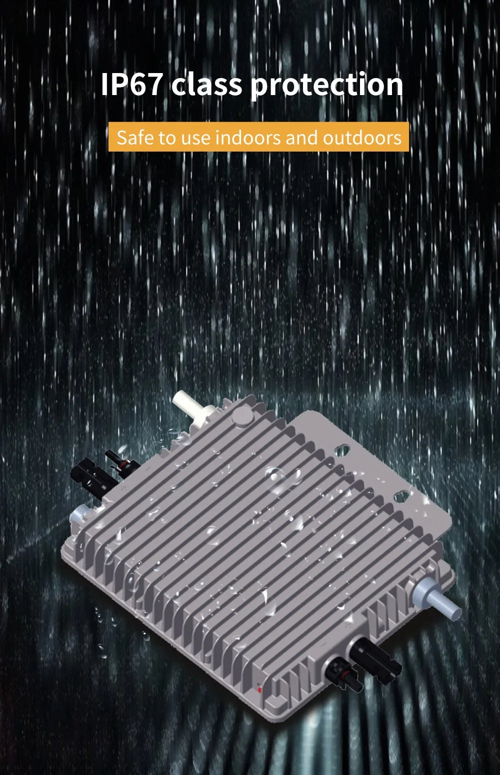 800W IP67 Waterproof Grid Tie Microinverter Fit for Max. 500W Solar Input