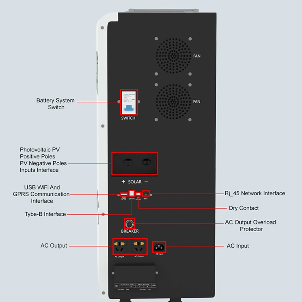 Wall Mounting Home Power Wall Solar Lithium Battery 5kwh 51.2V Inverter Energy Storage System All in One Ess