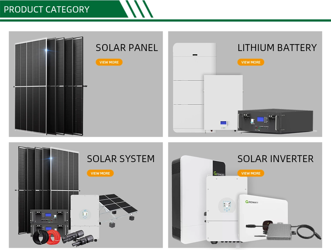 Home Energy on and off Grid Solar Panel Home Storage Power System Price 5kw 8kw 10kw 12kw 15kw 20kw 30kw Growatt Deye EU Complete Battery Hybrid Solar System