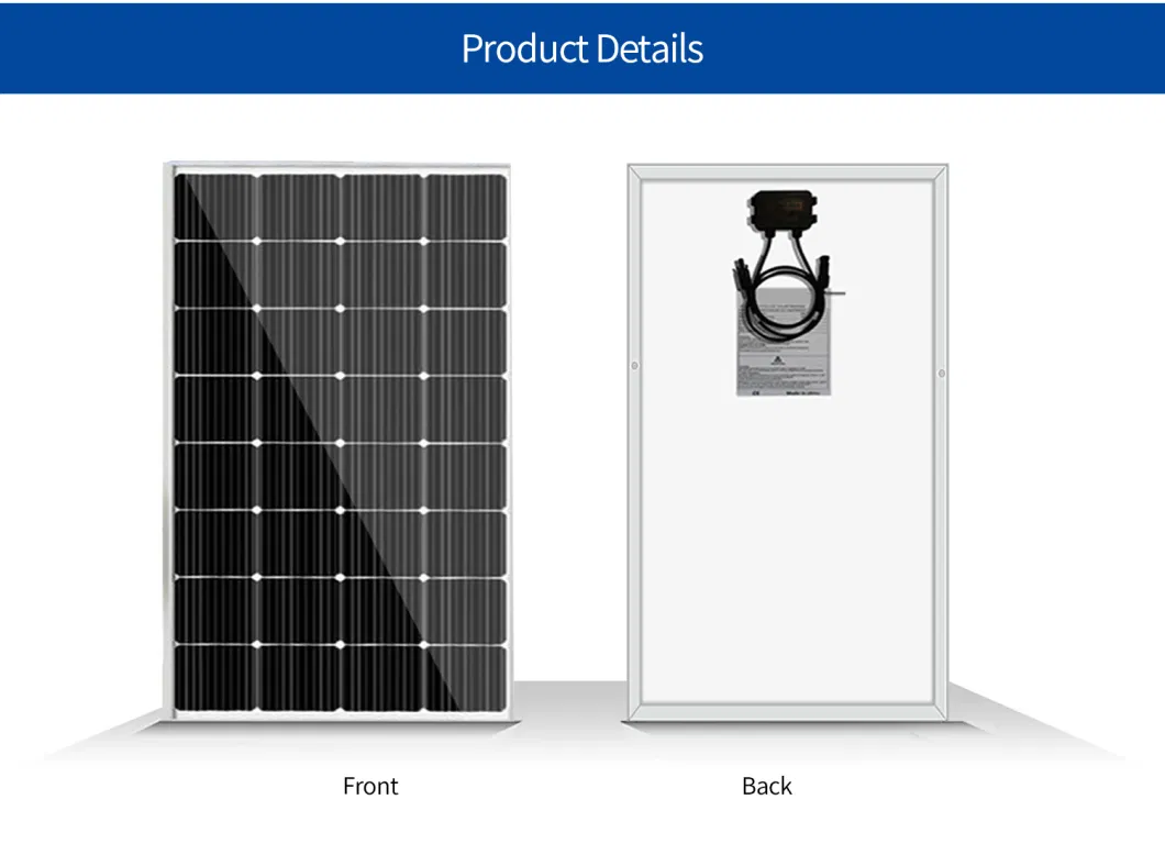 Mono (182mm) Manufacturer 100W 120W 160W 32 Cells Monocrystalline Photovoltaic Solar Panels