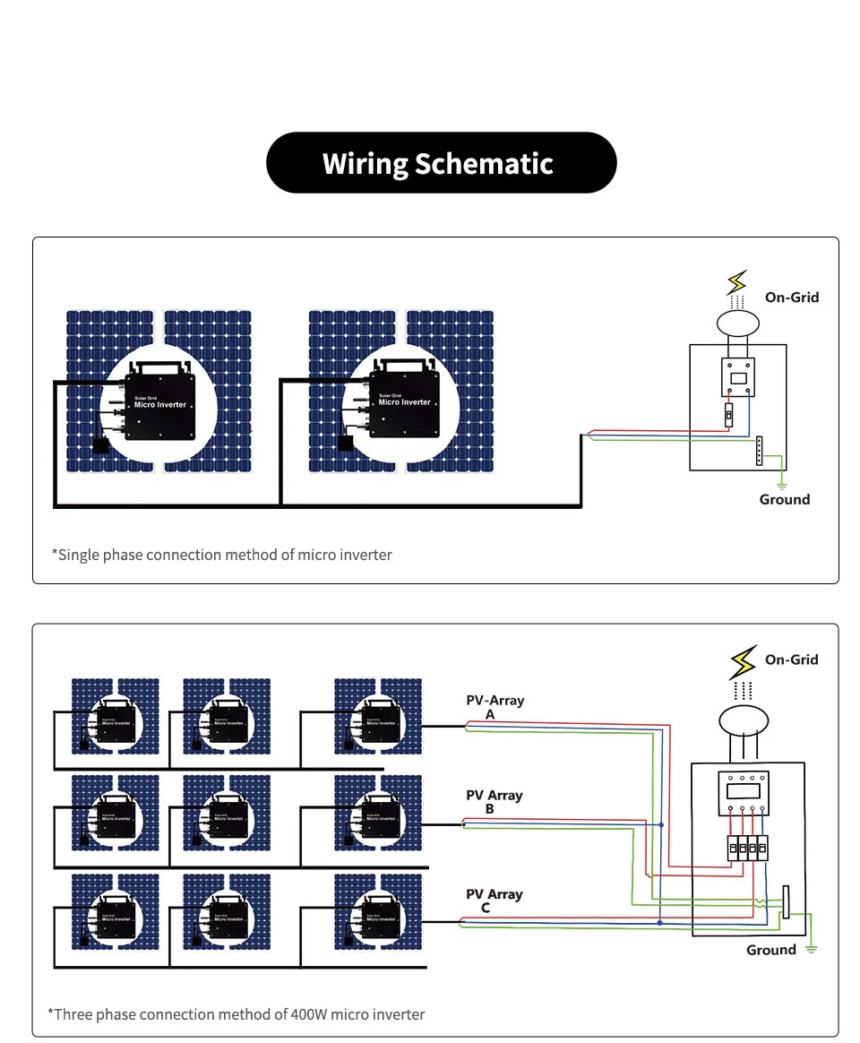 Gt 400W Silver IP66 Waterproof Smart WiFi Control Solar Micro Grid-Connected Inverter