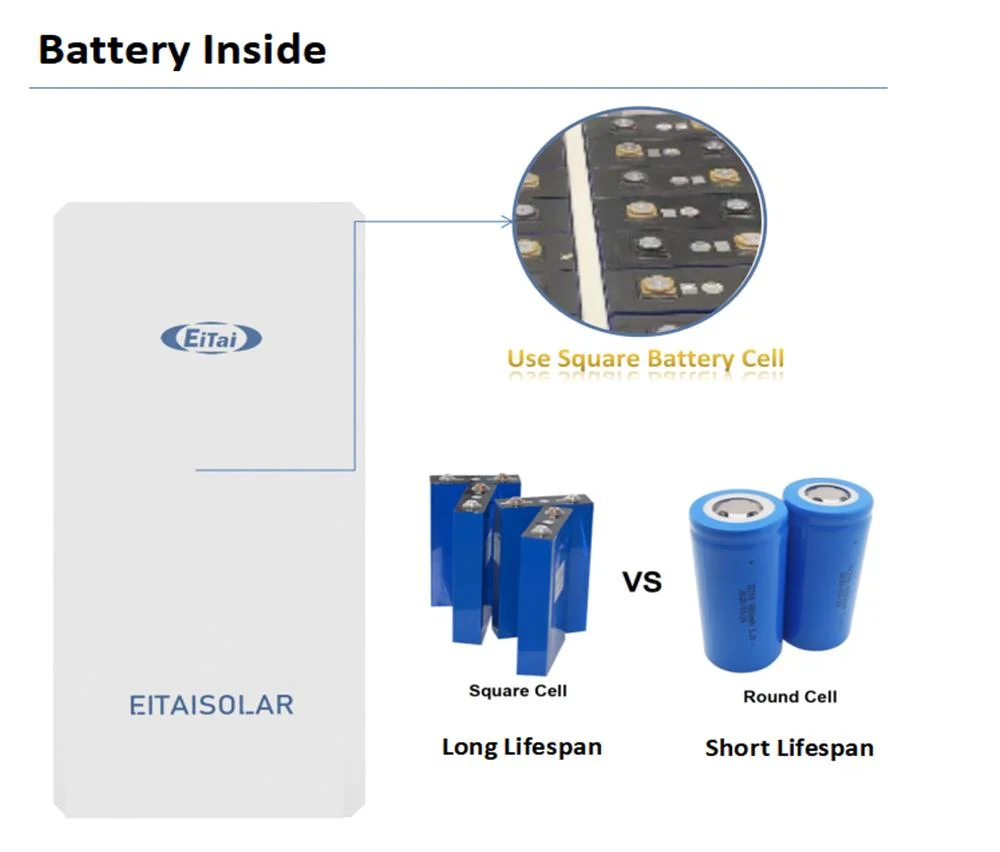 Eitai 10kwh Lithium Powerwall Solar Energy Storage IP54 Waterproof Solar Panel Battery for off Grid System