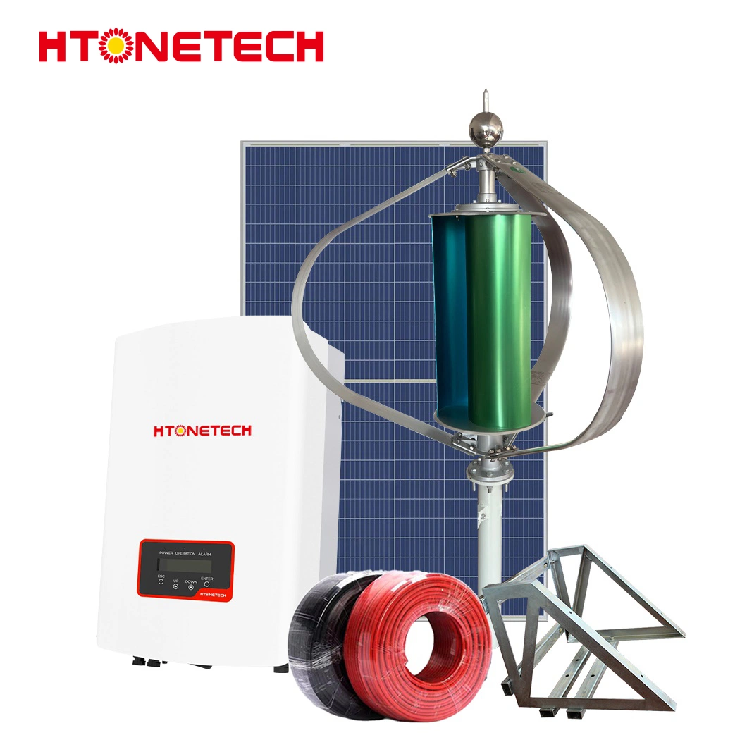 Htonetech China Solar Panel 500W Monocrystalline Flexible Factory 8kw 10kw 15kw 5000W on-Grid Solar Power System with 100 Watt Wind Generator