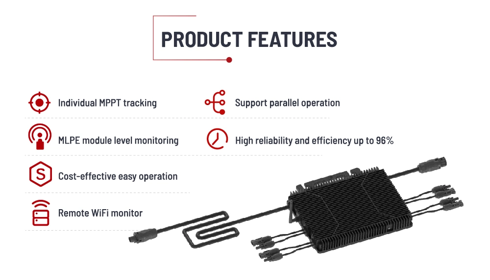 Smart PV Hub Balcony System Micro Inverter 800W 2000W Germany VDE Solar Power Microinverter