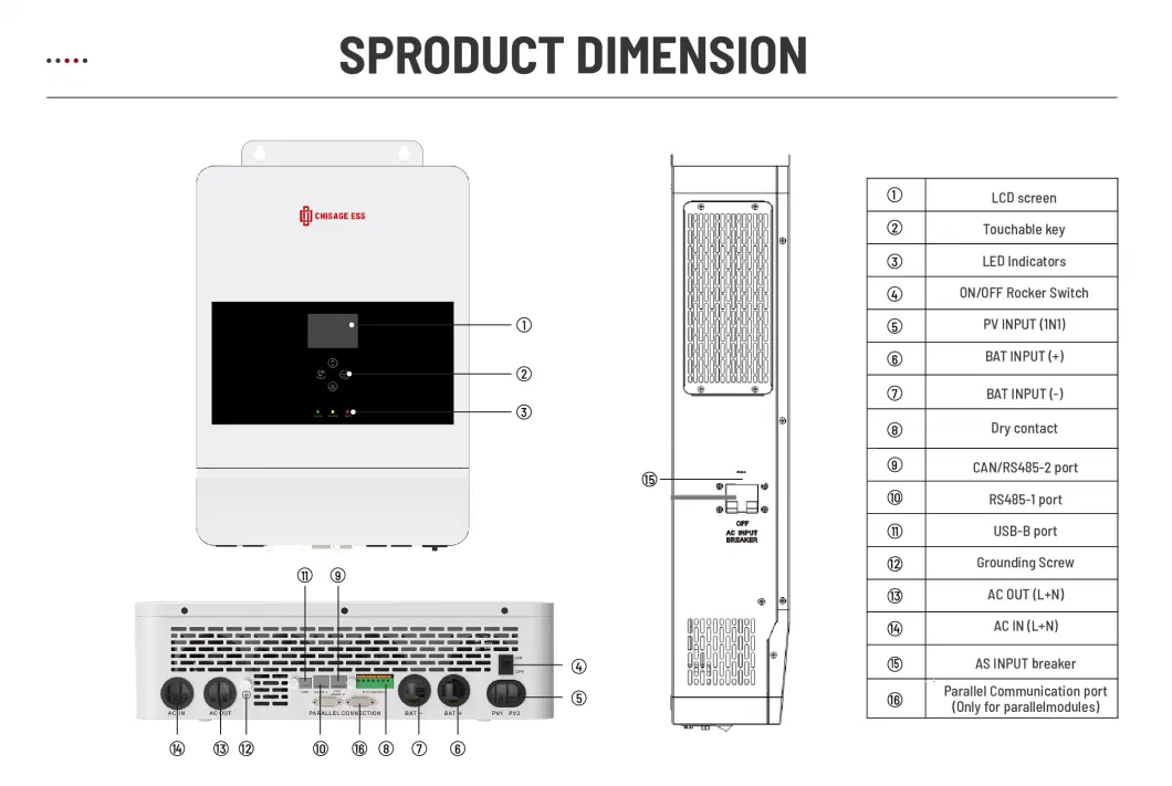 10kw Top Quality Wide Battery Range DC to AC 3kw 5kw 8kw 10kw 12kw 15kw Solar Hybrid off-Grid Inverter