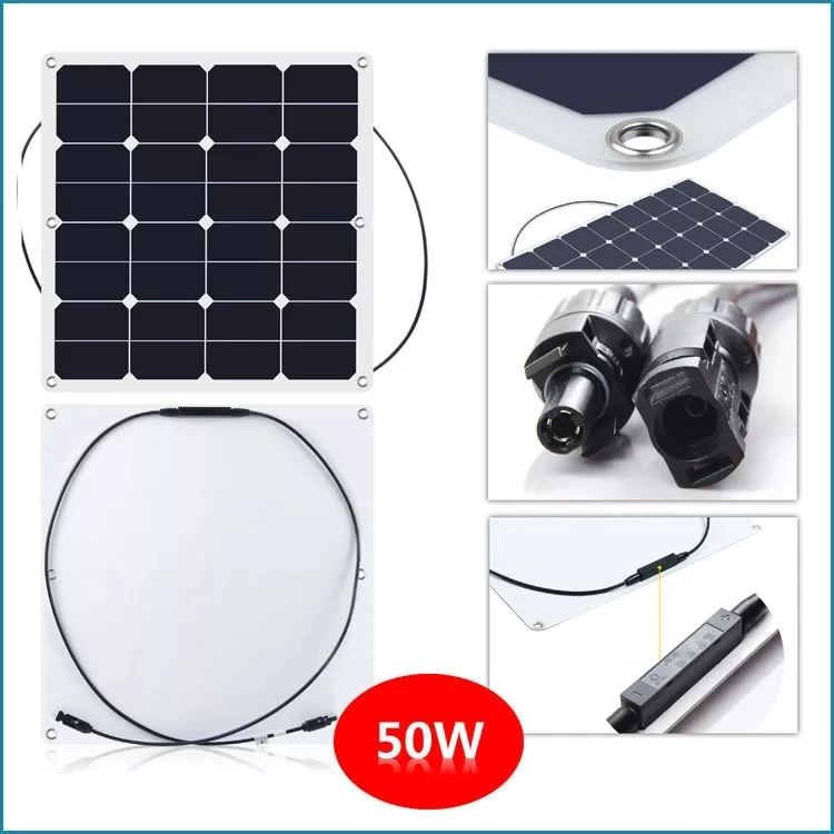 50W Sunpower ETFE Soft Flexible Bendable Solar Panel DC Mobile Power Solar Charger Original Cells