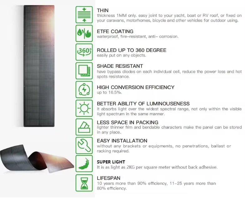 CIGS 150W Thin Film Flexible Solar Cell Panel 100W Flexible Solar Panel 400 Watt 500W Portable Solar Panels 200W 300W