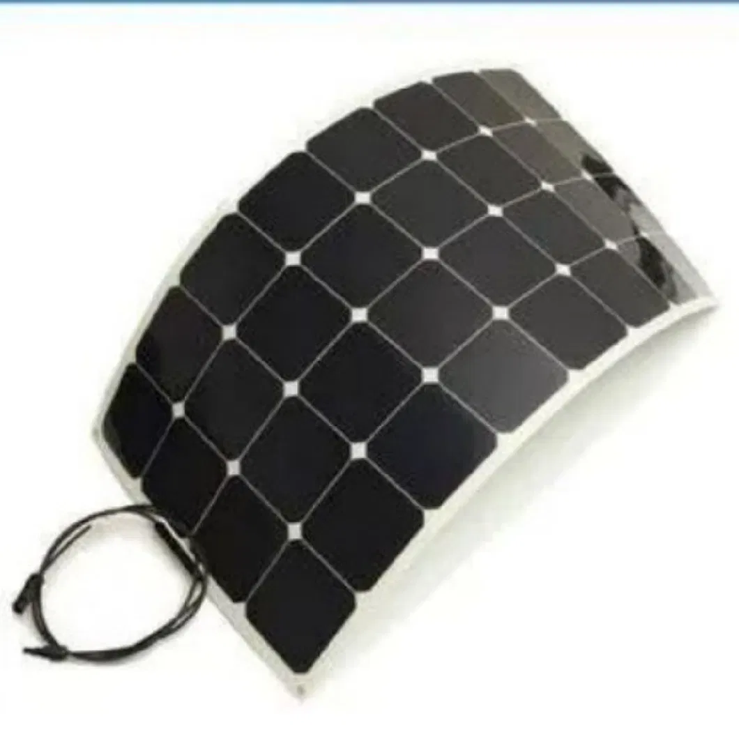 100 Watt 12 Volt 110W 120W Monocrystalline Semi-Flexible Bendable Mono off-Grid Charger Flexible Solar Panel for Marine RV Cabin Van Car Uneven Roof Surfaces