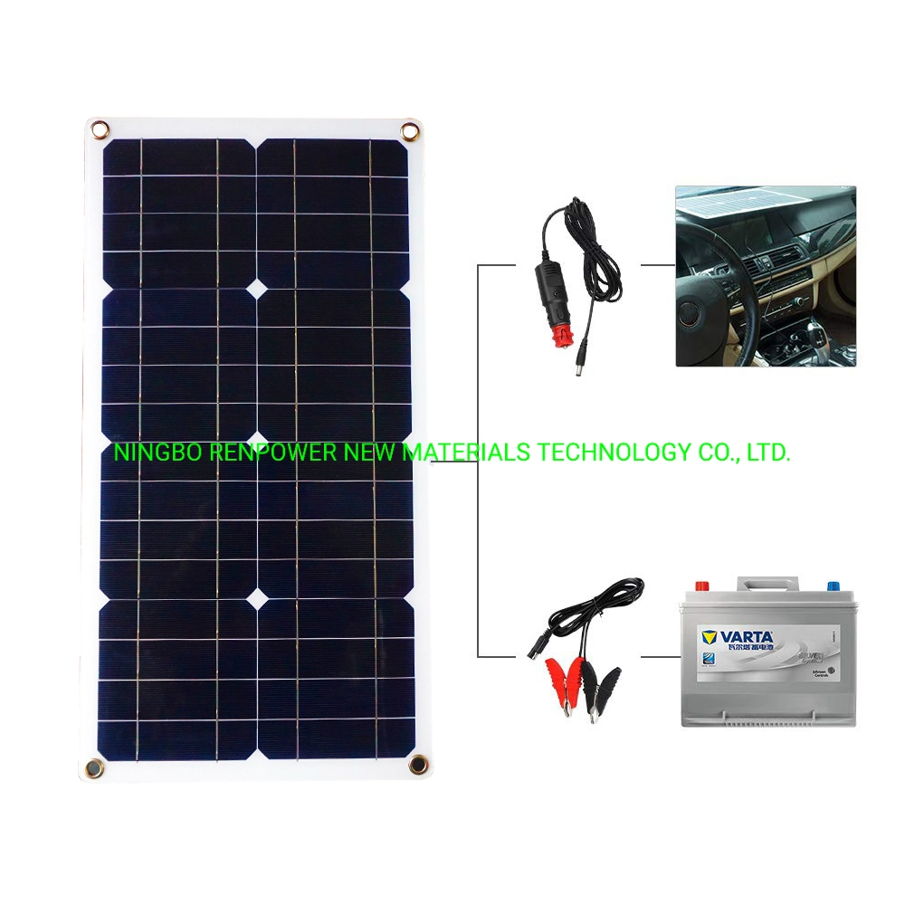 50W High-Efficiency Semi-Flexible Solar Panel for Yacht, RV