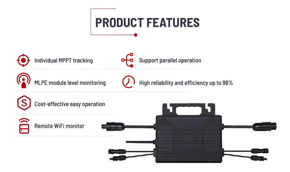 Waterproof Solar Grid Tie Micro Inverter Microinverter 800W 220V 230V AC 50/60Hz Output for on Grid Solar Power System