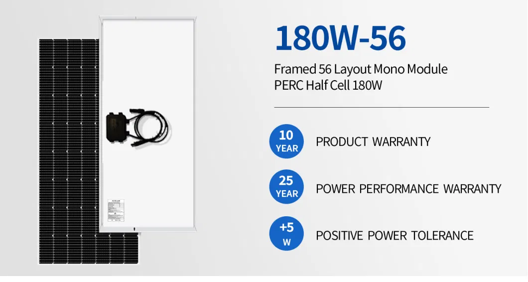 180W Photovoltaic PV Cell Monocrystalline Module on off Grid System Installation Cost Price Renewable Power Flexible Energy Small Home Solar Panel