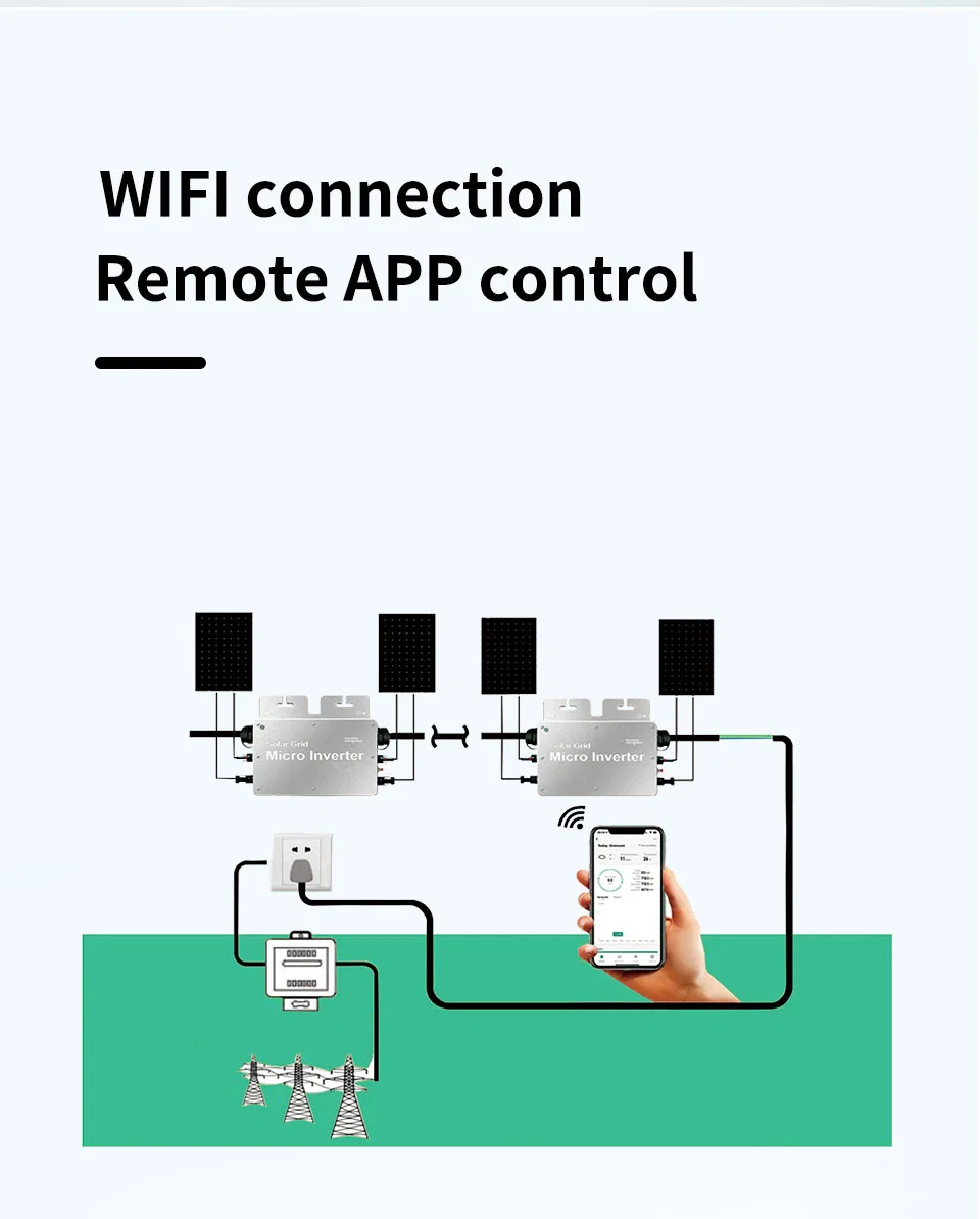 Gt 400W Silver IP66 Waterproof Smart WiFi Control Solar Micro Grid-Connected Inverter