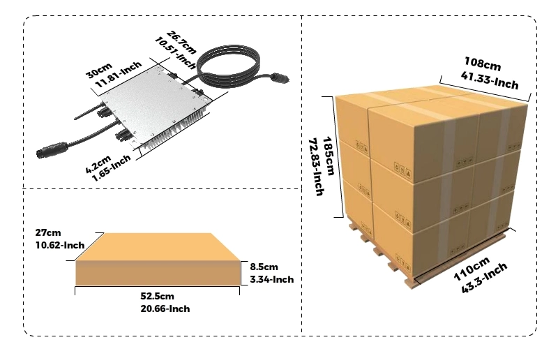 800W 1000W 1300W 1600W 2000W Smart MPPT IP67 PV System Grid Tie 800W Solar Microinverter Deye 800W Micro Inverter Mini Inverter for Home