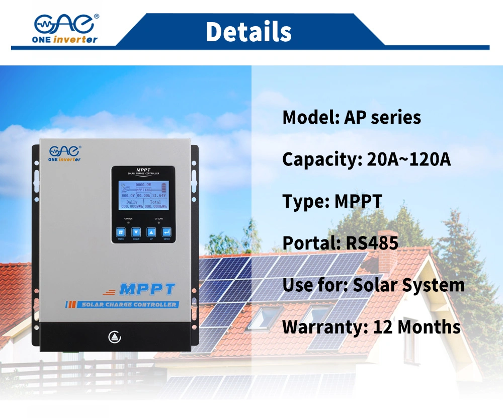 80A 12V 24V 48V MPPT Solar Charge Controller with LCD Display Solar Panel Battery Solar Energy Systems