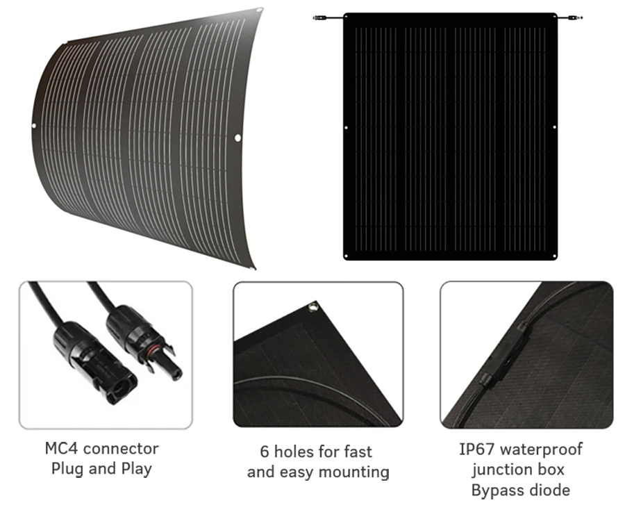 Easy Install Balcony 600W Solar System Semi Flexible Solar Panel System PV Mounting Home Balcony Solar Mounting Systems