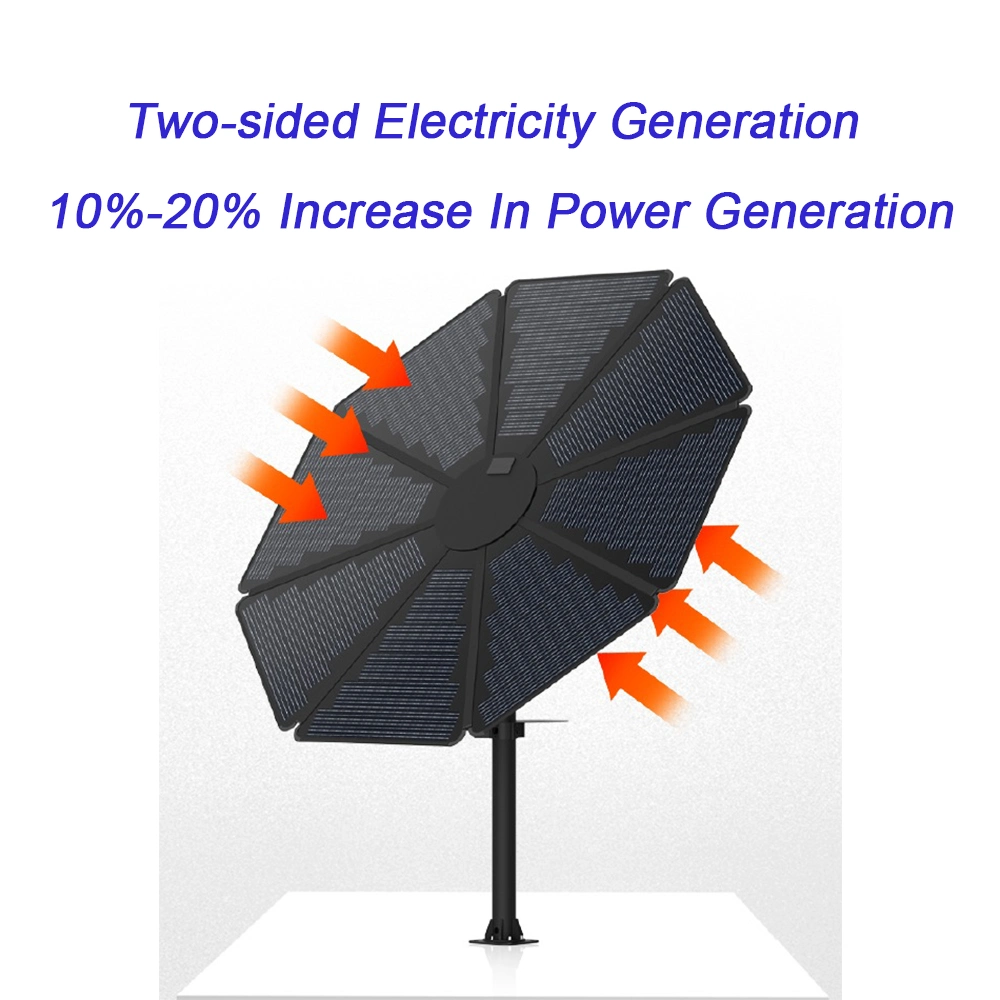 1kw 2kw 3kw Bifacial Panel System Sunflower Panels Design Solar Kit Solar Flower Power System for Home Villa Courtyard Solar Energy System