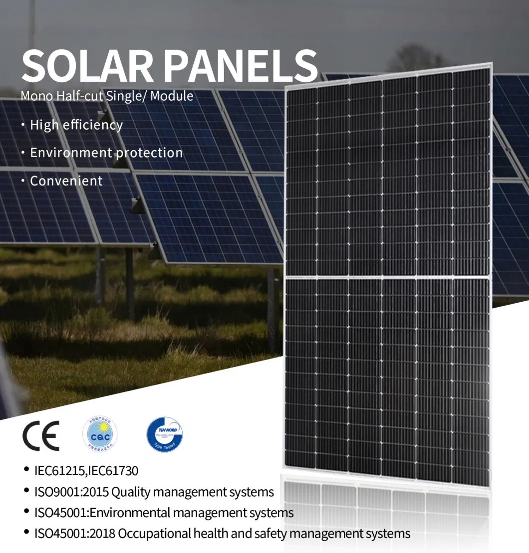 Half Cell 132 Monocrystalline 500W 530W Solar Panel for Installation Home Roof