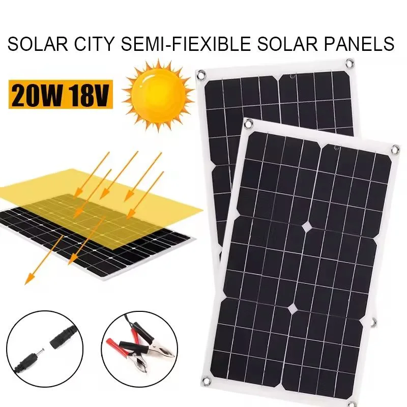 20W 18V 555*277*3mm Monocrystalline Solar Cell Semi-Flexible Solar Panels Panel Solar Flexible Factory